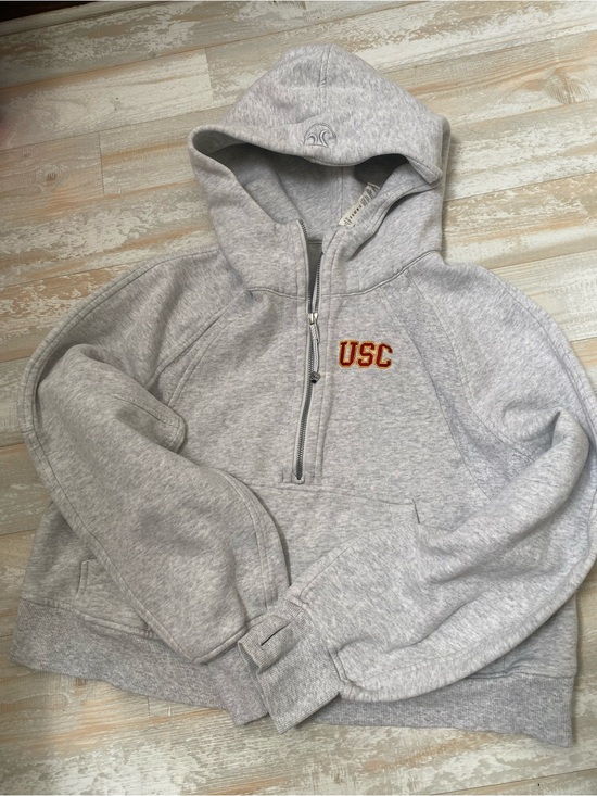 Sweaters - USC Gray Half-Zip Hooded Sweatshirt